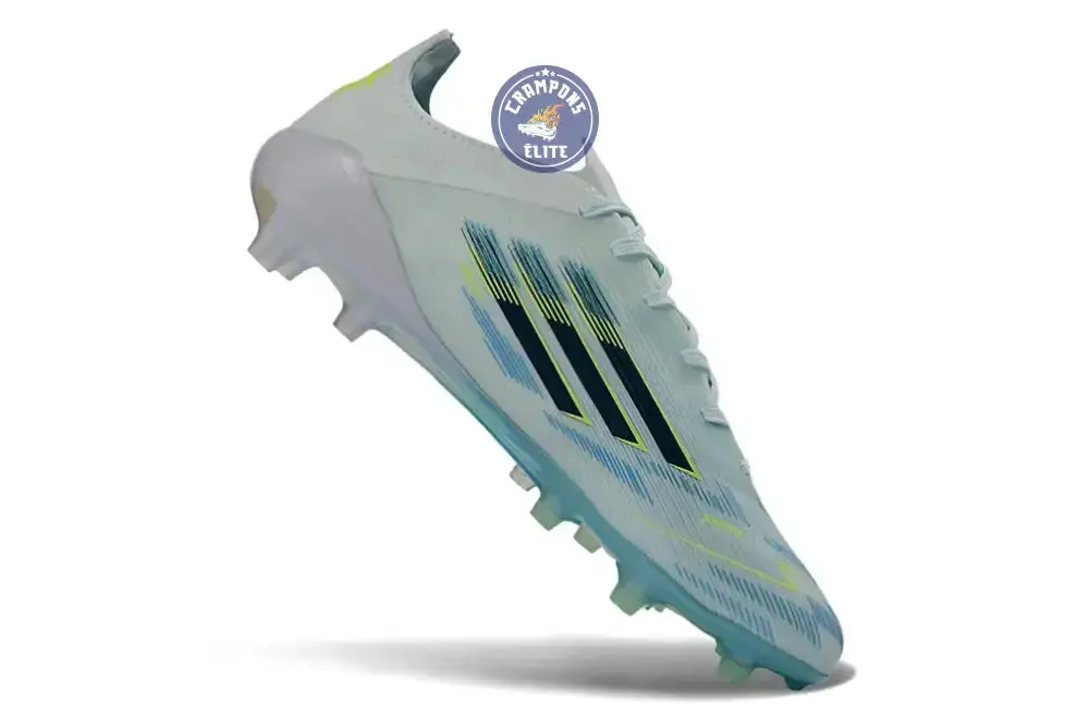 Adidas F50 Sparkfusion League Low Cut Lacets FG Ice Cold Precision - Bleu/Dune Pearl/Jaune - Image 3