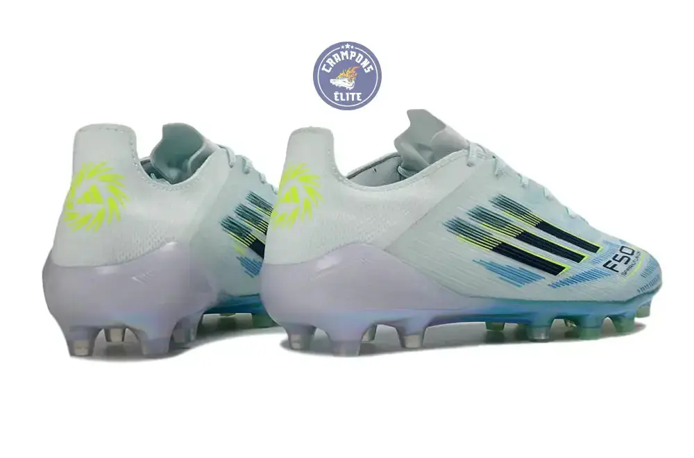 Adidas F50 Sparkfusion League Low Cut Lacets FG Ice Cold Precision - Bleu/Dune Pearl/Jaune - Image 6