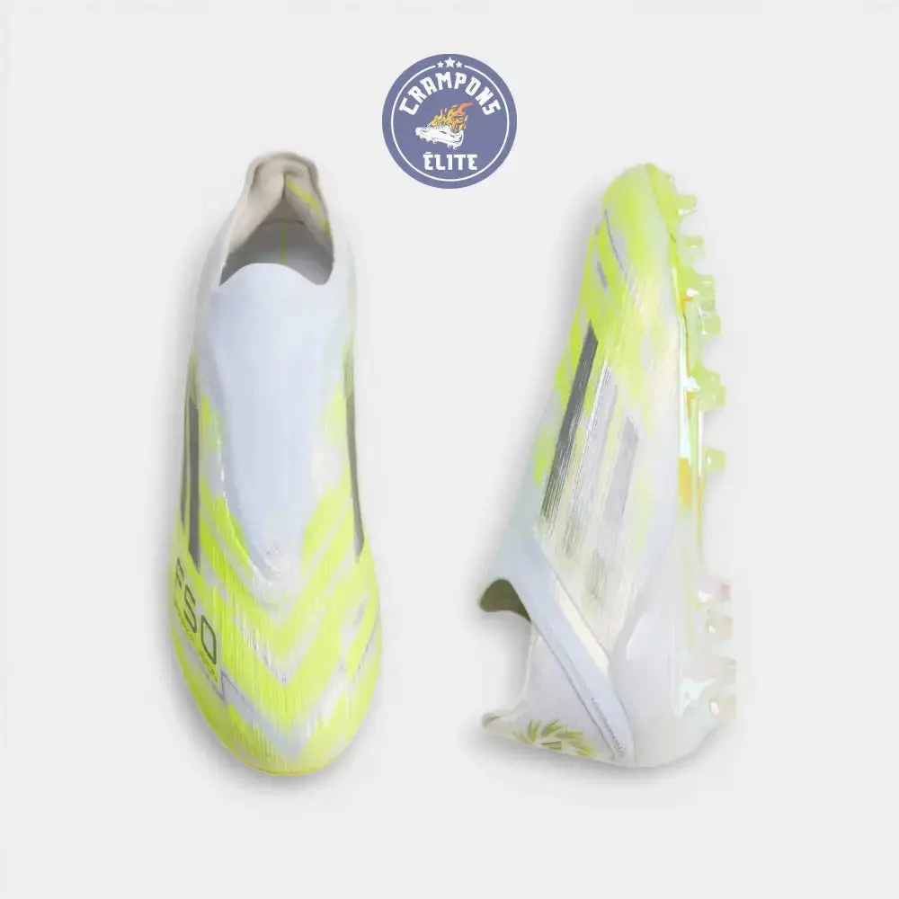 Adidas F50 Sparkfusion Low Cut Laceless FG - Blanc/Jaune Fluo - Image 3