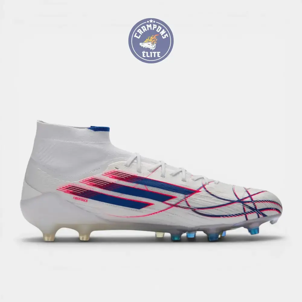 Adidas F50 Sparkfusion Mid Cut Lacets FG - Blanc/Bleu/Rouge - Image 3