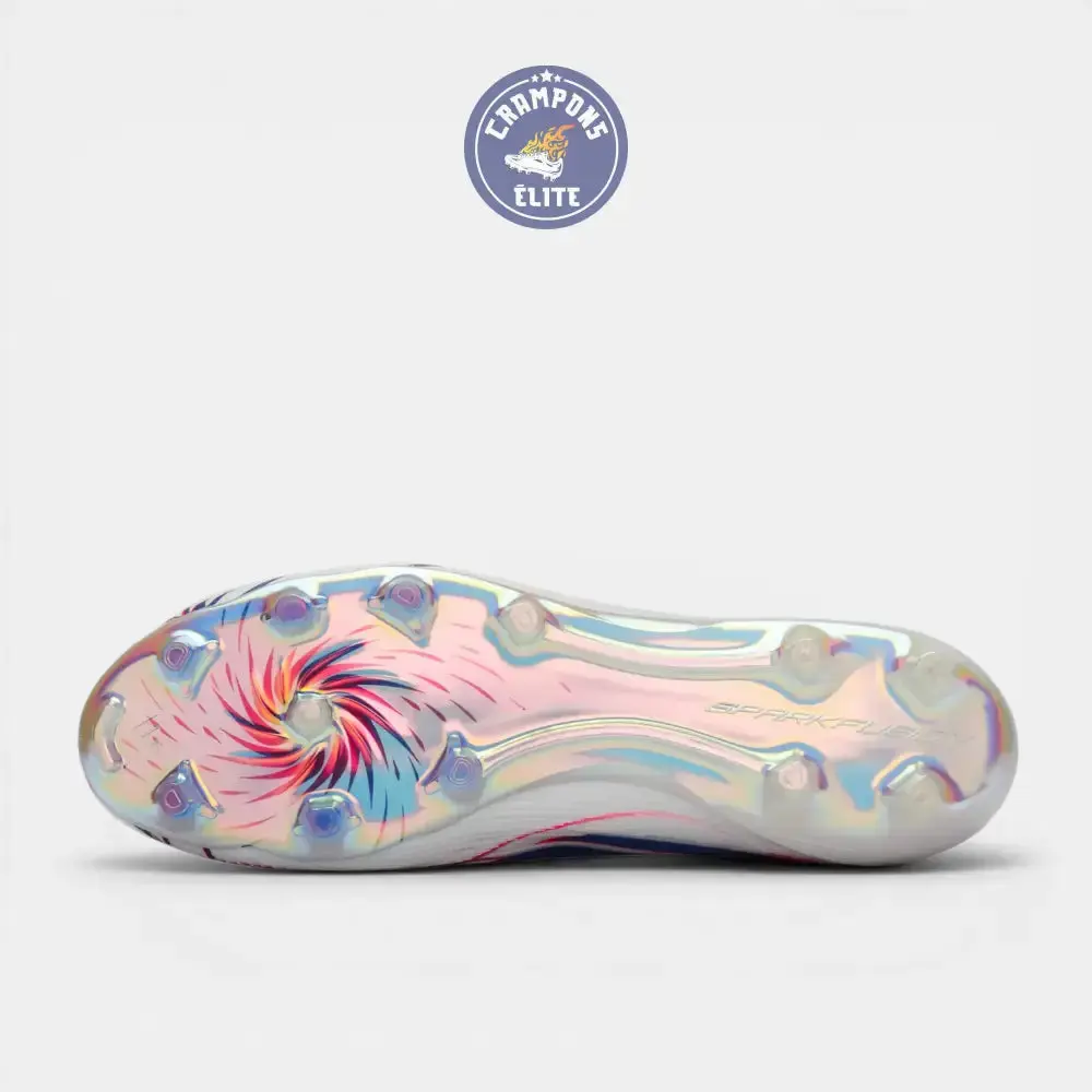Adidas F50 Sparkfusion Mid Cut Lacets FG - Blanc/Bleu/Rouge - Image 5