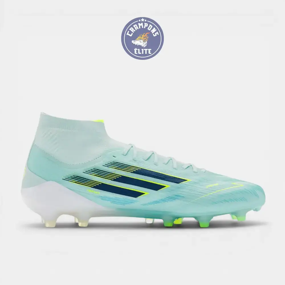 Adidas F50 Sparkfusion Mid Cut Lacets FG - Turquoise/Bleu Marine/Blanc - Image 3