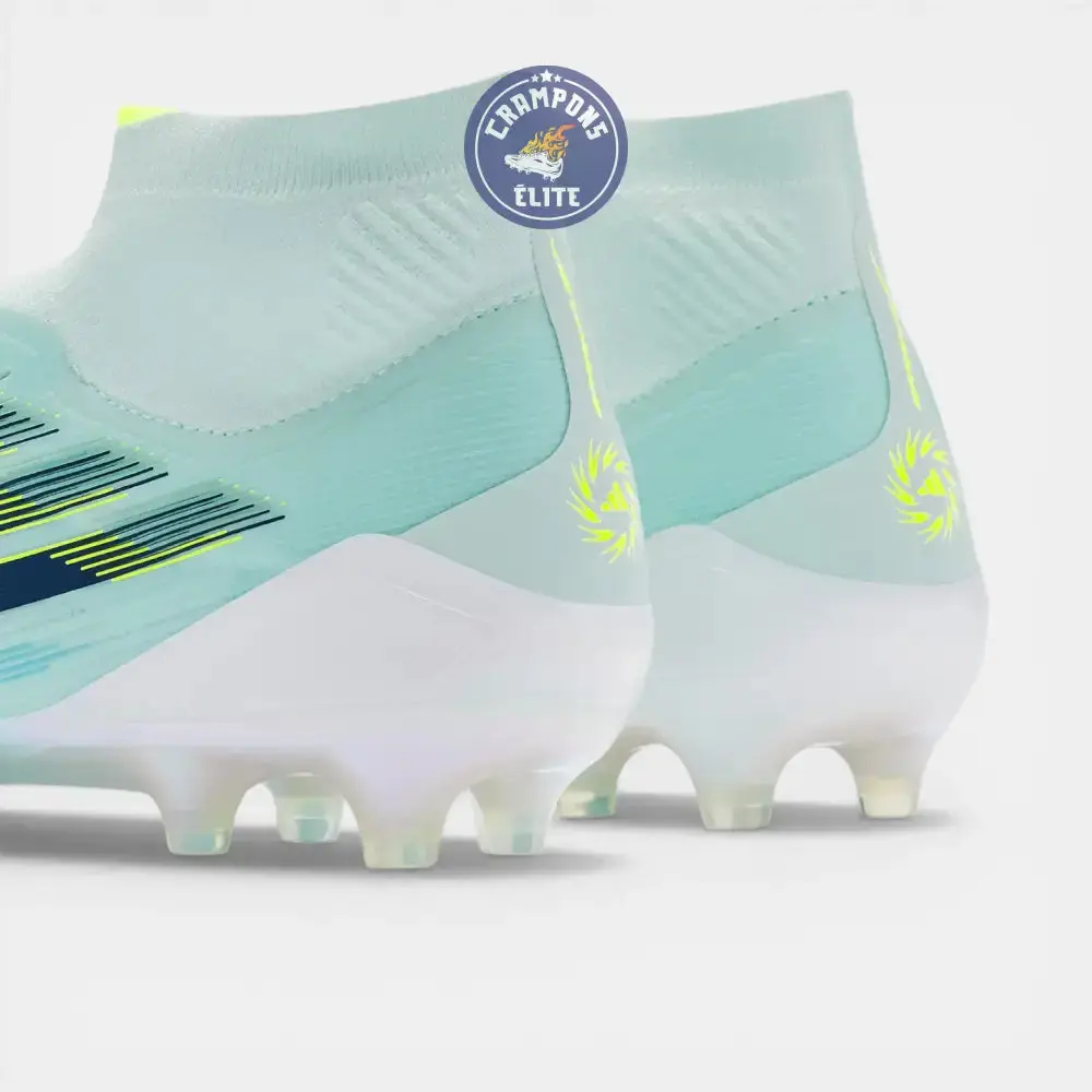 Adidas F50 Sparkfusion Mid Cut Lacets FG - Turquoise/Bleu Marine/Blanc - Image 6