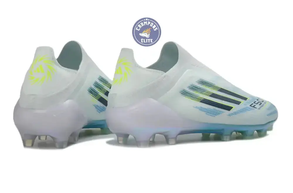 Adidas F50 Sparkfusion League Low Cut Laceless FG Ice Cold Precision - Bleu/Dune Pearl/Jaune - Image 6