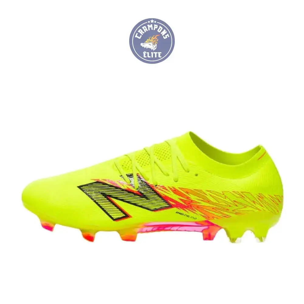 New Balance FURON ELITE V8 FG - Jaune Hi-Lite/Rouge Energie - Image 3
