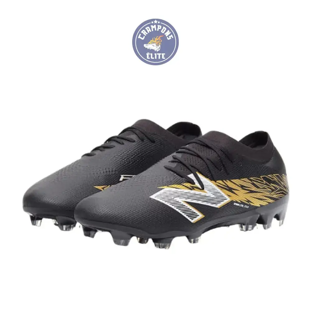 New Balance FURON ELITE V8 FG - Noir/Or Métallique/Blanc - Image 4