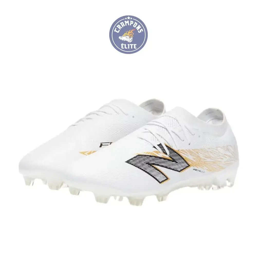 New Balance FURON ELITE V8 FG - Blanc/Or Métallique/Noir - Image 4