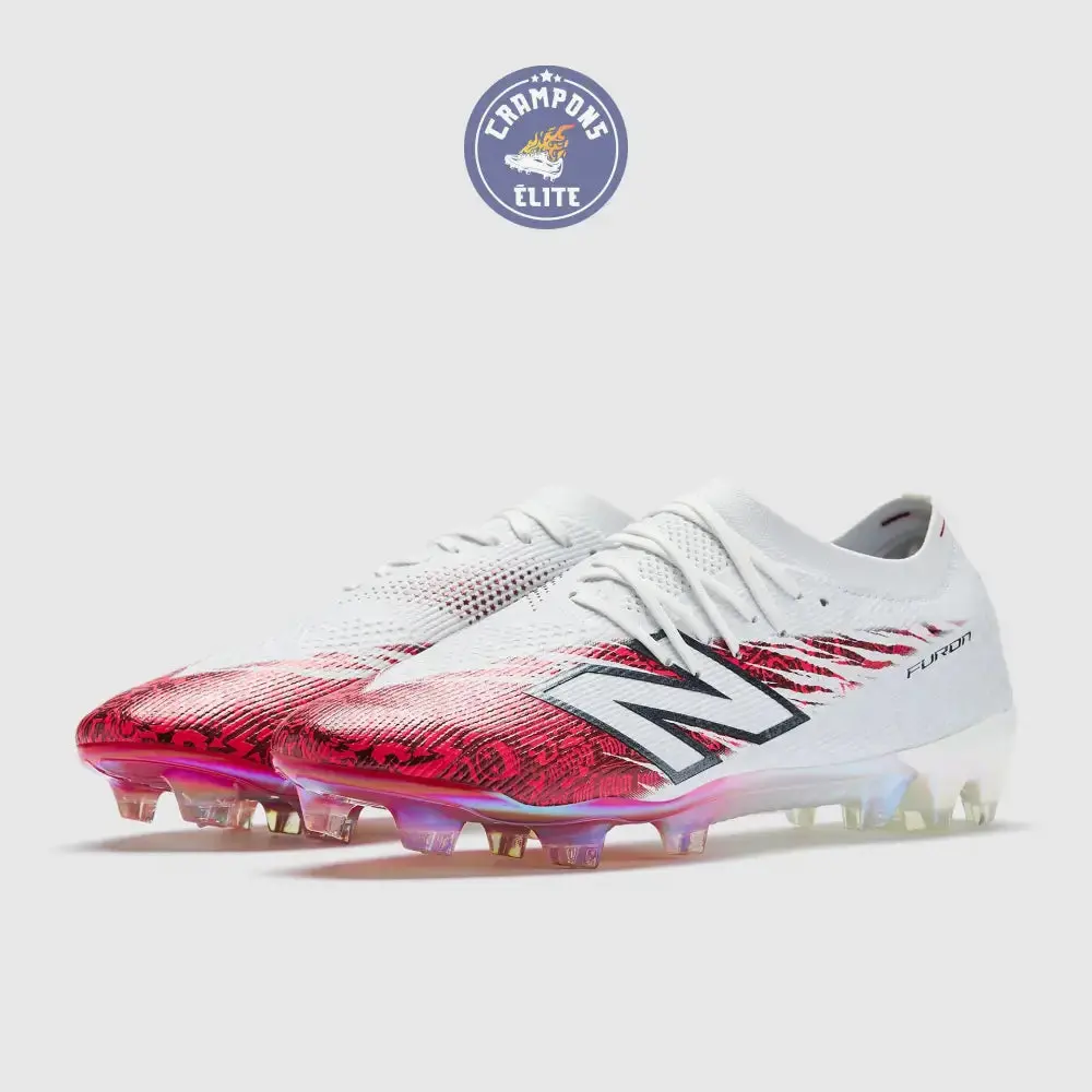 New Balance Furon V8 Elite FG x Saka - Blanc/Rouge - Image 6