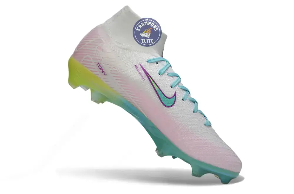 Air Zoom Mercurial Superfly 10 FG - Blanc/Turquoise/Rose/Jaune Fluo - Image 3