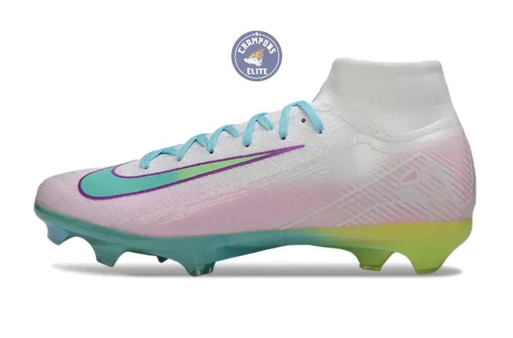 Air Zoom Mercurial Superfly 10 FG - Blanc/Turquoise/Rose/Jaune Fluo - Image 5