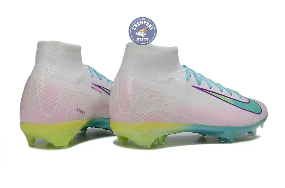 Air Zoom Mercurial Superfly 10 FG - Blanc/Turquoise/Rose/Jaune Fluo - Image 6