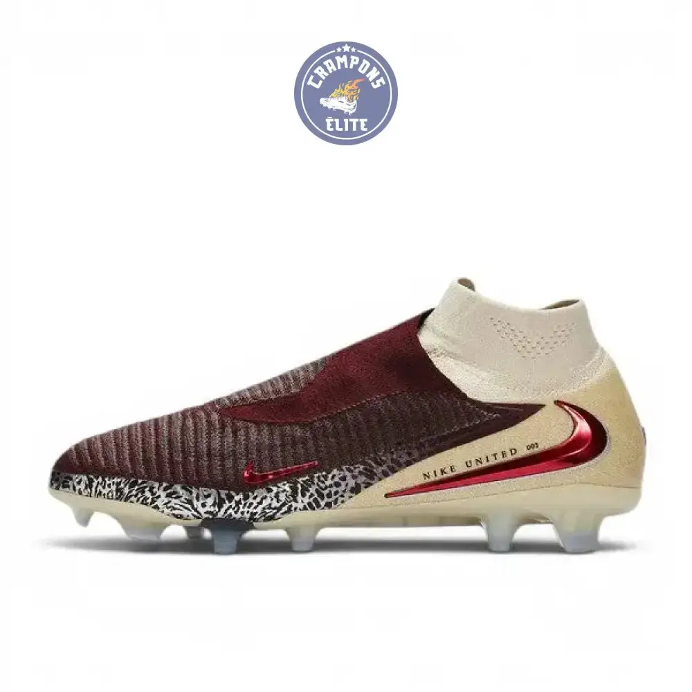 Nike Phantom 6 Elite High Cut FG United - Bordeaux/Universal Red/Gris - Image 2