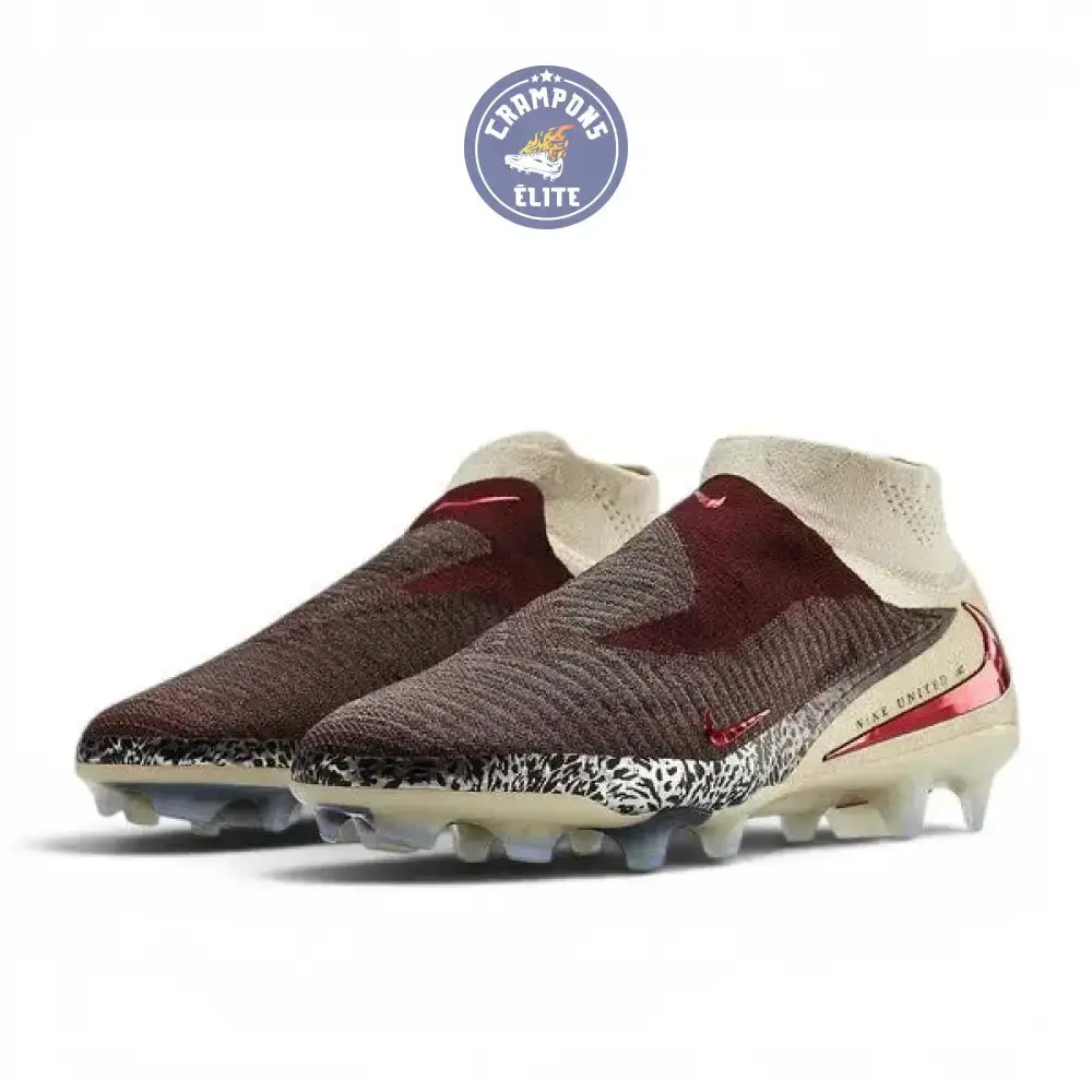 Nike Phantom 6 Elite High Cut FG United - Bordeaux/Universal Red/Gris - Image 4
