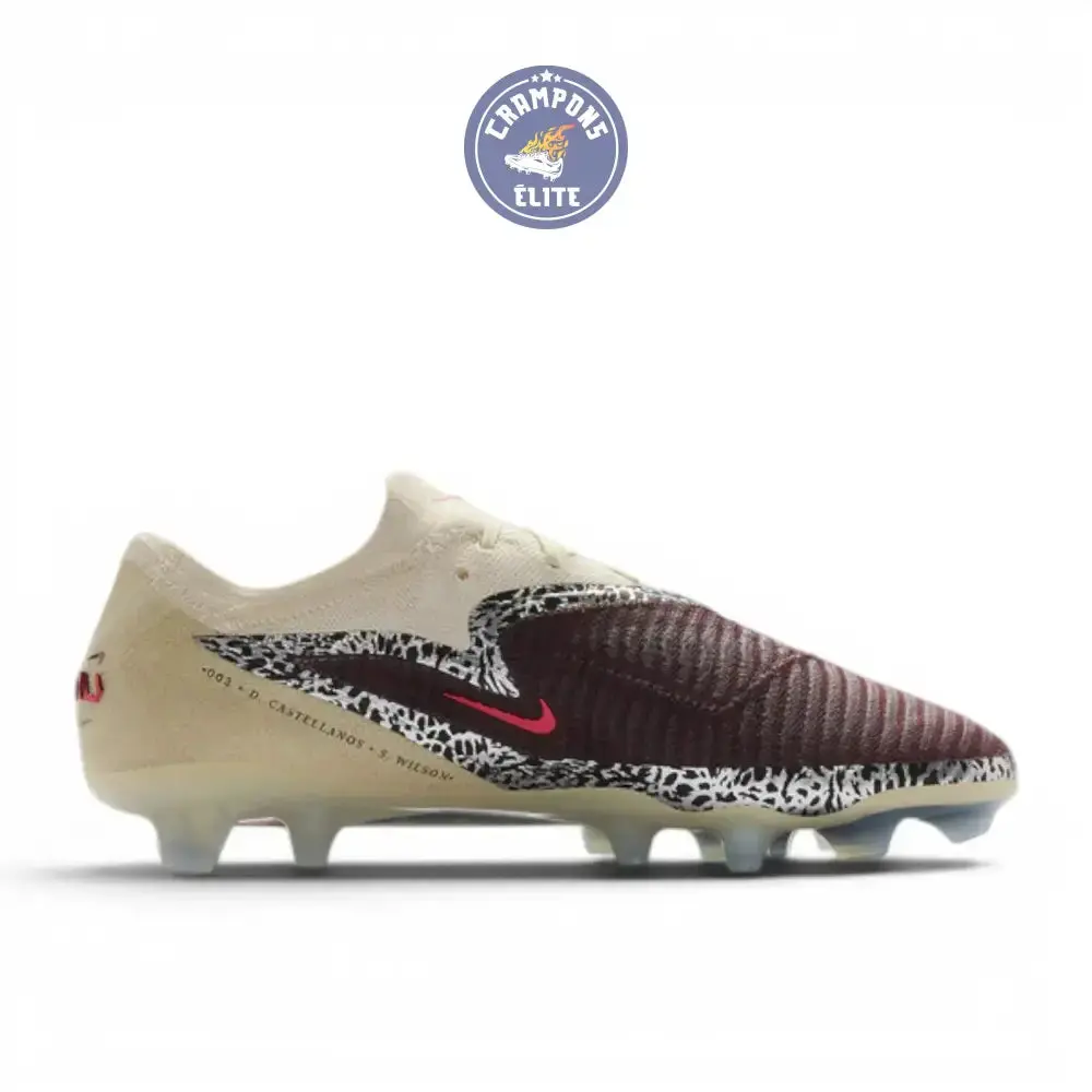 Nike Phantom 6 Elite Low Cut FG United - Bordeaux/Universal Red/Gris - Image 3
