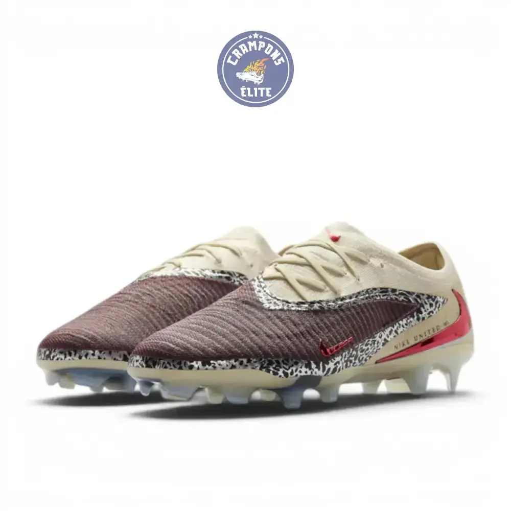 Nike Phantom 6 Elite Low Cut FG United - Bordeaux/Universal Red/Gris - Image 4