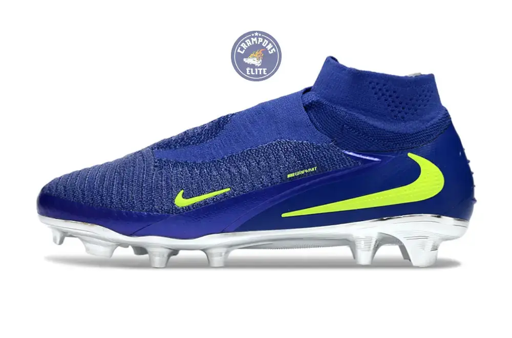Phantom 6 Superfly Laceless High Cut FG - Bleu/Argenté/Jaune Fluo - Image 5