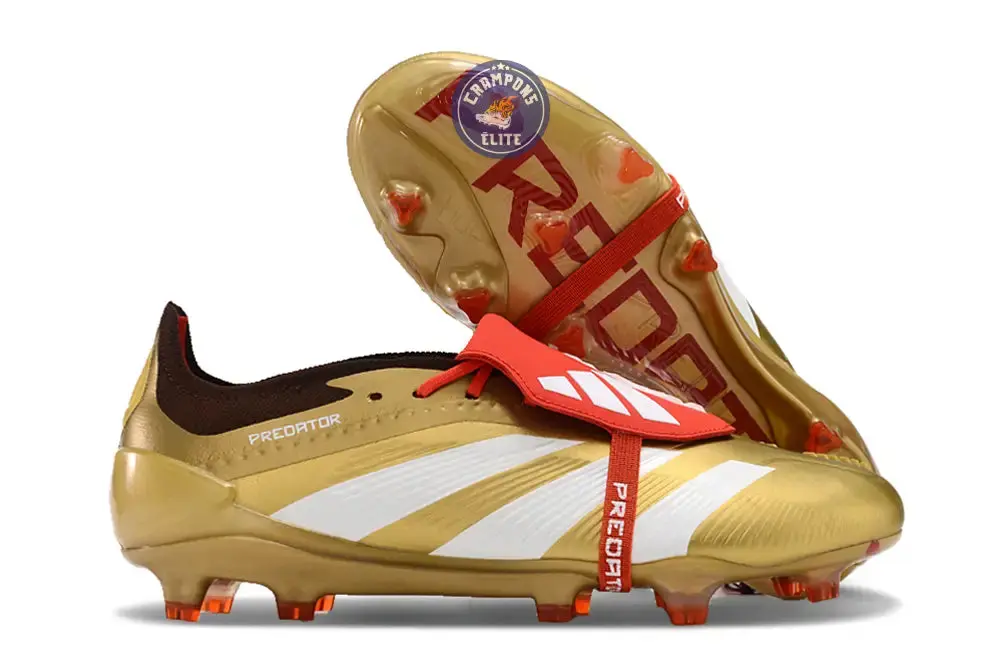 Predator 24 Elite Fold-over Tongue FG Or/Blanc/Rouge