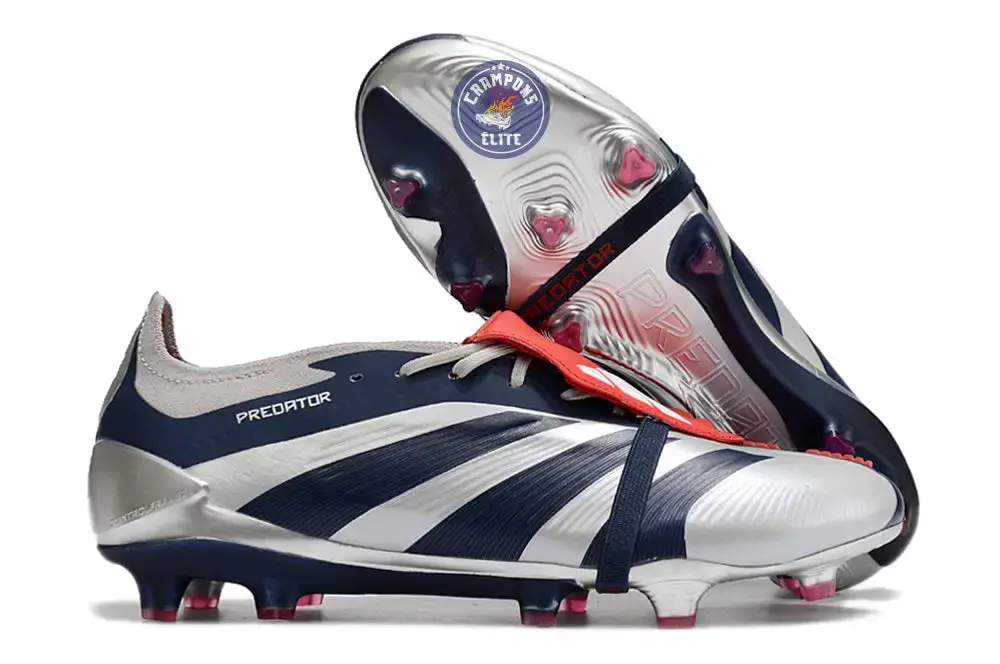 Predator 24 Elite Fold-over Tongue FG Roteiro - Argenté/Bleu marine/Rouge ÉDITION LIMITÉE