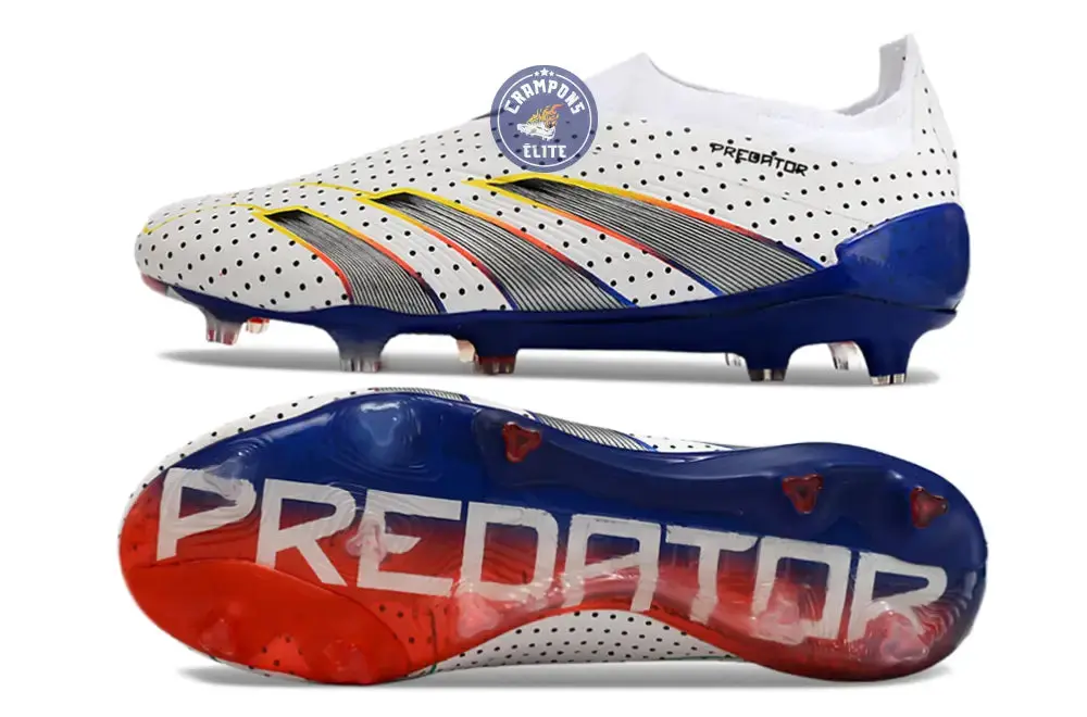 Predator 24 Elite Laceless FG Predstrike  - Blanc/Bleu Multicouleur - Image 2