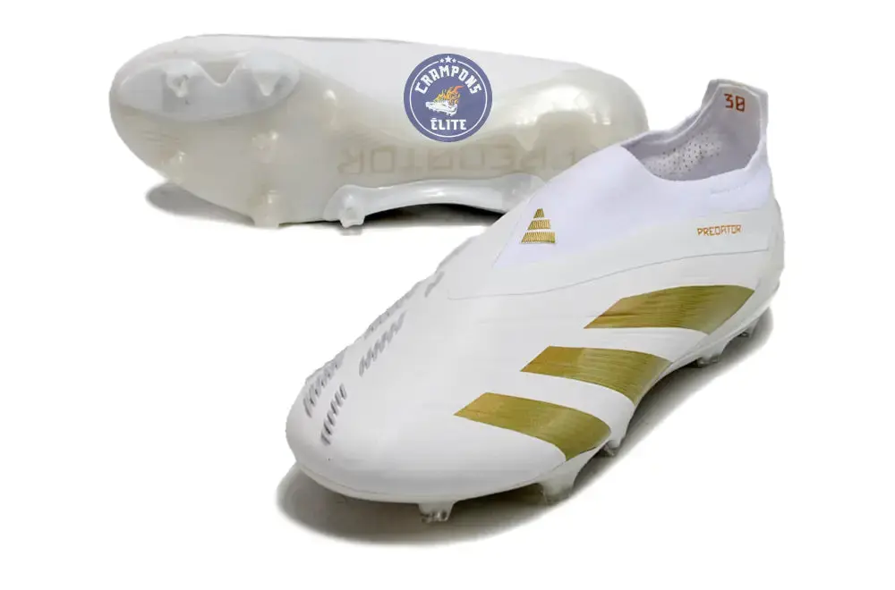 Predator 24 Elite Laceless FG Predstrike - Blanc/Or - Image 2