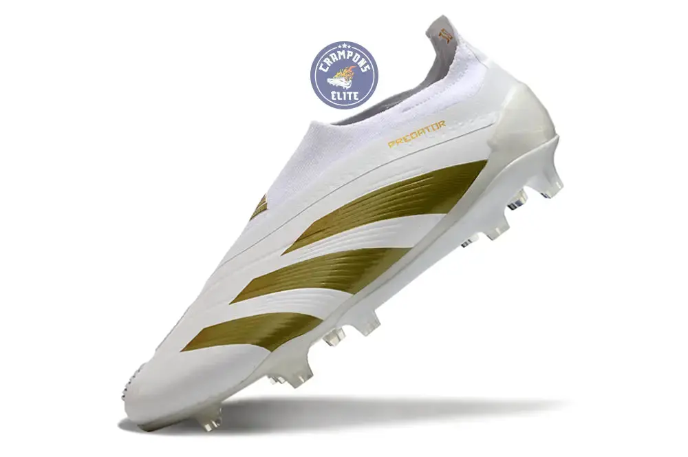 Predator 24 Elite Laceless FG Predstrike - Blanc/Or - Image 4