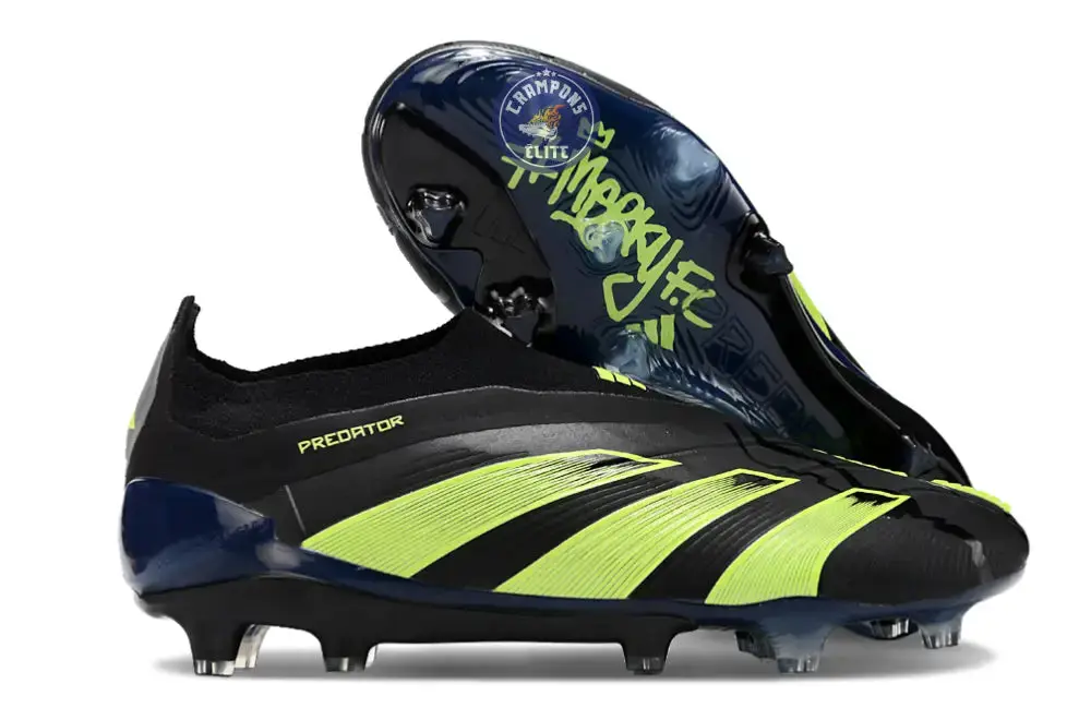 Predator 24 Elite Laceless FG Predstrike - Merky FC Noir/Vert Fluo