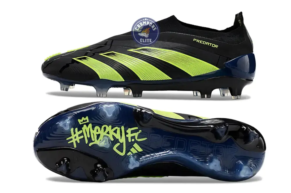 Predator 24 Elite Laceless FG Predstrike - Merky FC Noir/Vert Fluo - Image 3