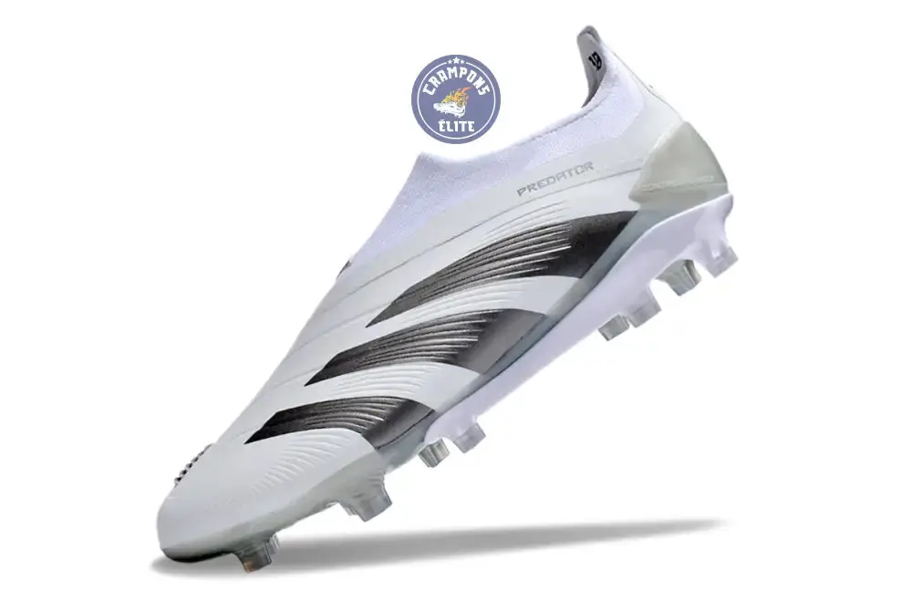 Predator 24 Elite Laceless FG Predstrike - Pearlized - Blanc/Argent - Image 4