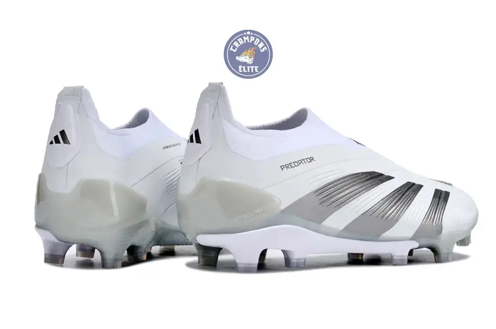 Predator 24 Elite Laceless FG Predstrike - Pearlized - Blanc/Argent - Image 7