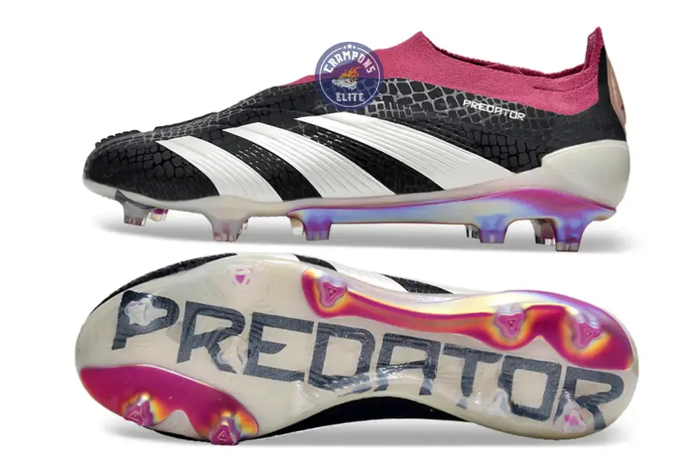 Predator 24 Elite Laceless FG Predstrike - Noir/Blanc/Legacy Burgundy ÉDITION LIMITÉE - Image 2