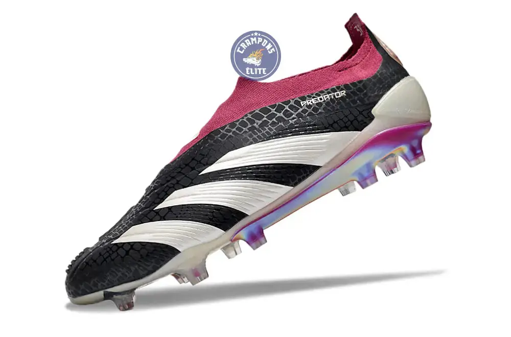 Predator 24 Elite Laceless FG Predstrike - Noir/Blanc/Legacy Burgundy ÉDITION LIMITÉE - Image 5