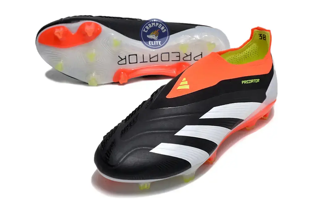 Predator 24 Elite Laceless FG Predstrike - Solar Energy - Noir/Blanc/Rouge - Image 2