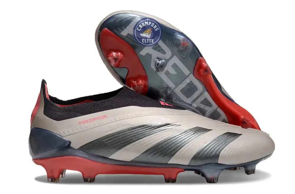 Predator 24 Elite Laceless FG Predstrike - Vivid Horizon - Argenté/Aurora Black/Gris