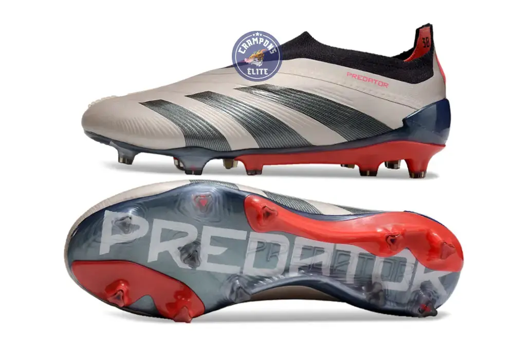 Predator 24 Elite Laceless FG Predstrike - Vivid Horizon - Argenté/Aurora Black/Gris - Image 2