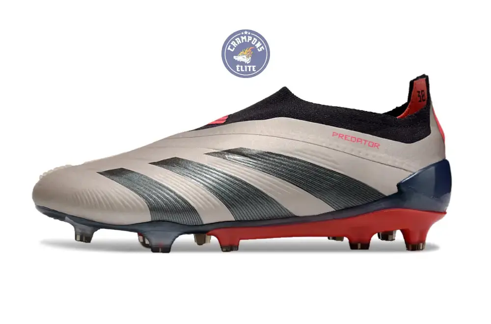 Predator 24 Elite Laceless FG Predstrike - Vivid Horizon - Argenté/Aurora Black/Gris - Image 7