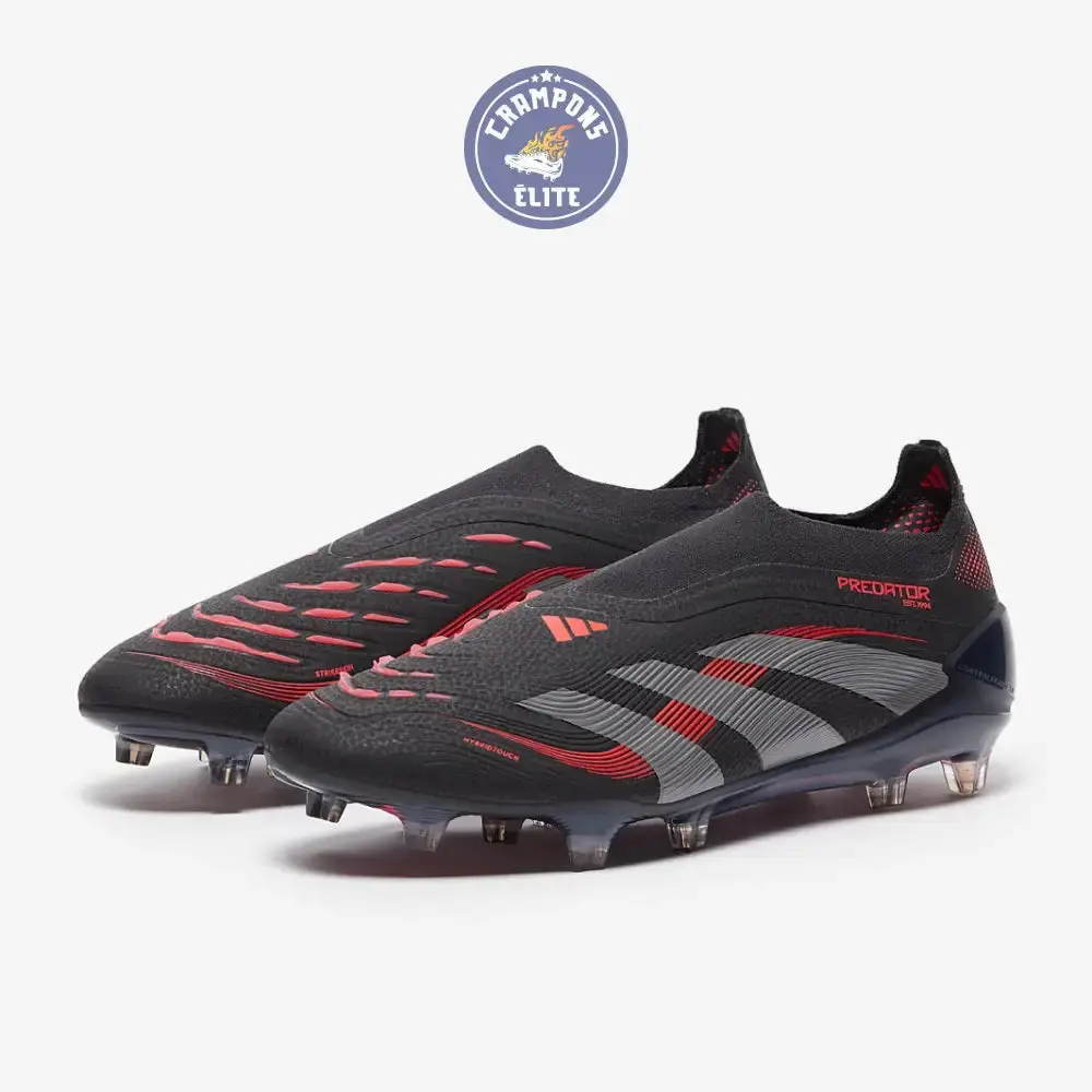 Predator 25 Elite Laceless FG Stealth Victory - Noir/Gris/Lucid Red - Image 2
