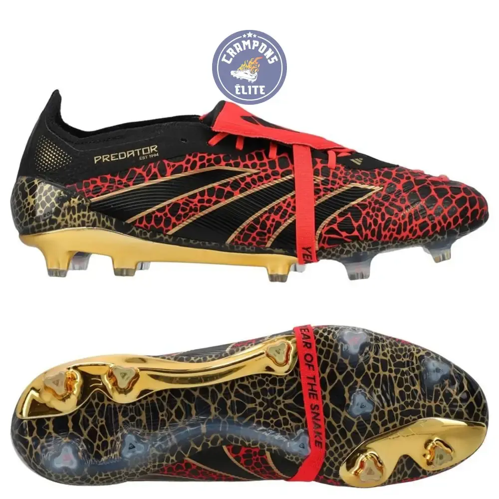 Predator 25 Elite Fold-over Tongue FG Year of the Snake - Lucid Red/Doré/Noir ÉDITION LIMITÉE