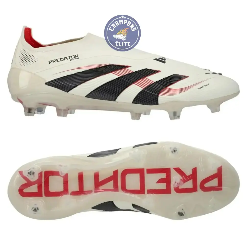 Predator 25 Elite Laceless FG Champagne - Blanc/Noir/Pure Ruby