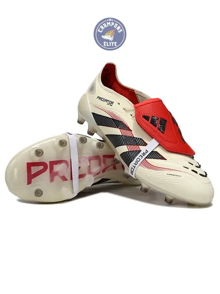 Predator Elite Fold-over Tongue AG Champagne - Blanc/Noir/Pure Ruby - Image 2