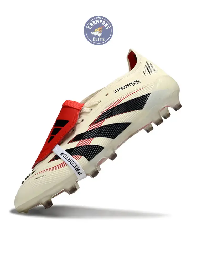 Predator Elite Fold-over Tongue AG Champagne - Blanc/Noir/Pure Ruby - Image 4