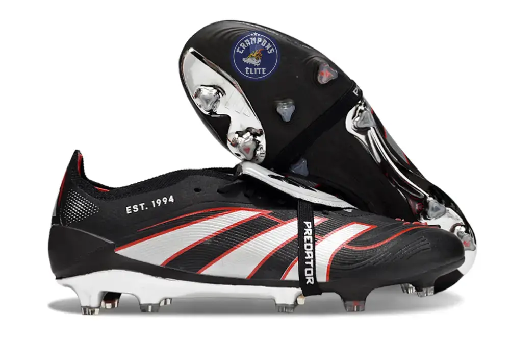PREDATOR ELITE FOLD-OVER TONGUE FG OBSIDIAN STRIKE - Noir/Argent/Rouge - Image 2
