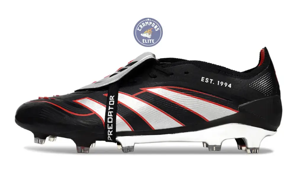 PREDATOR ELITE FOLD-OVER TONGUE FG OBSIDIAN STRIKE - Noir/Argent/Rouge - Image 3