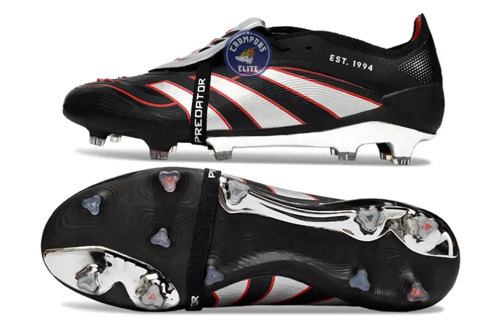 PREDATOR ELITE FOLD-OVER TONGUE FG OBSIDIAN STRIKE - Noir/Argent/Rouge - Image 7