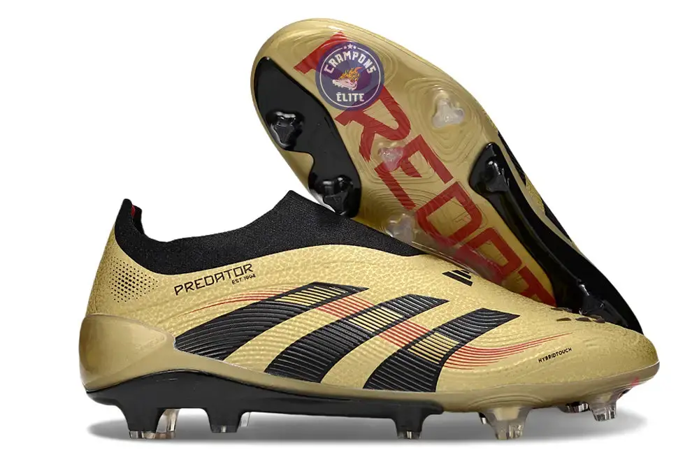 Predator Elite Laceless FG - Or/Noir/Rouge