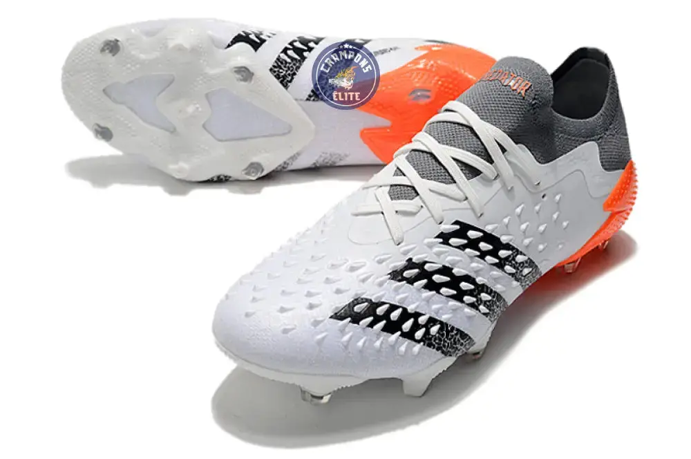 Predator Freak Basse Lacets FG - Blanc/Noir/Orange - Image 2