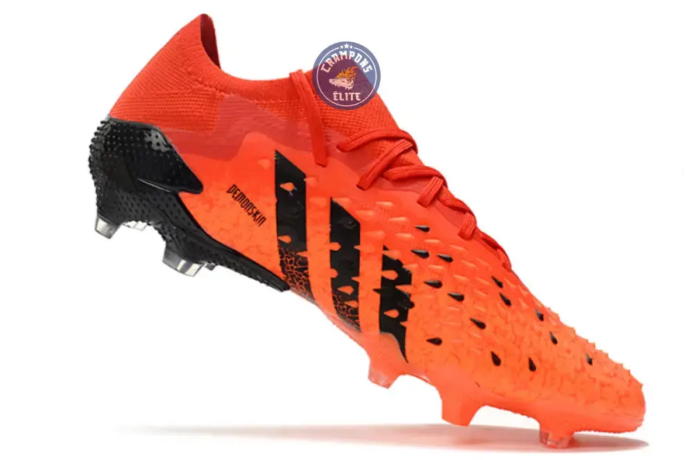Predator Freak Basse Lacets FG - Rouge/Noir/Orange - Image 3