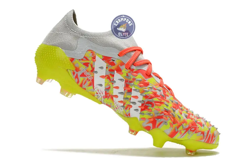 Predator Freak Basse Lacets FG Numbers Up - Gris/Blanc/Jaune - Image 3