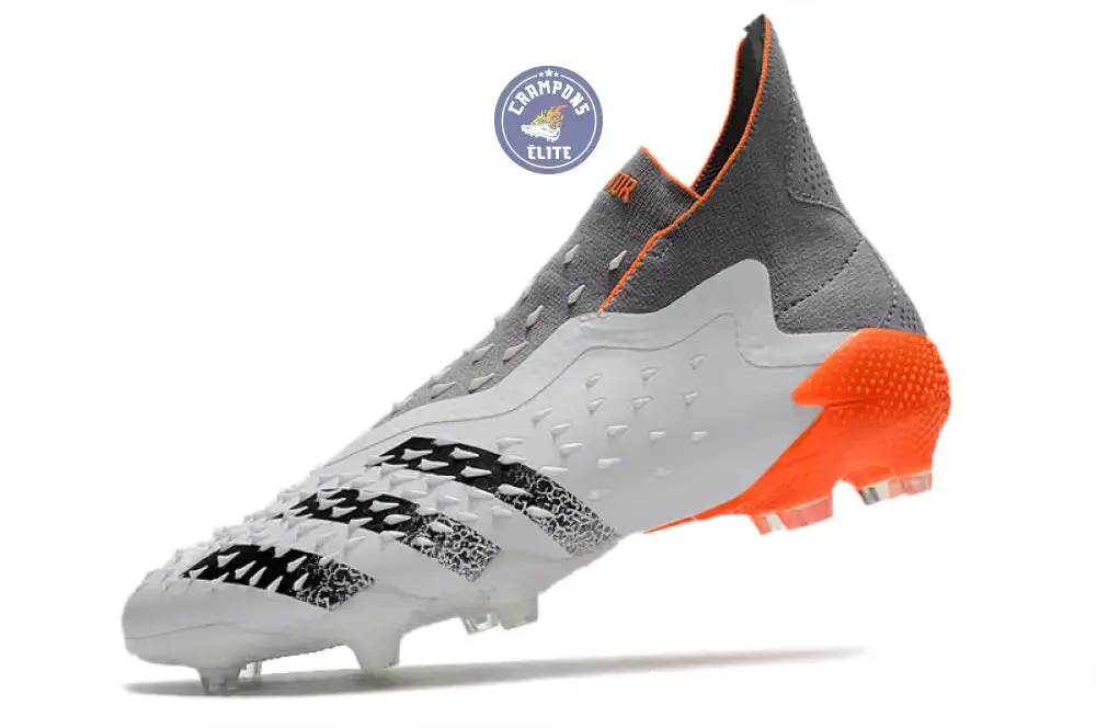 Predator Freak Laceless FG White Spark - Blanc/Argenté/Rouge - Image 4