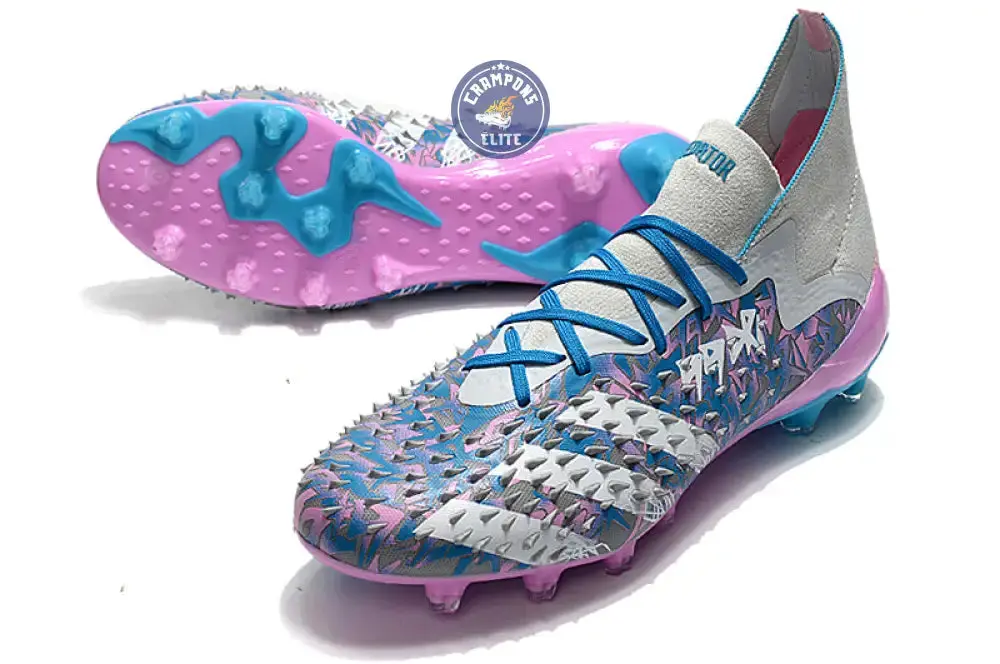 Predator Freak Lacets FG - Gris/Rose/Bleu - Image 2