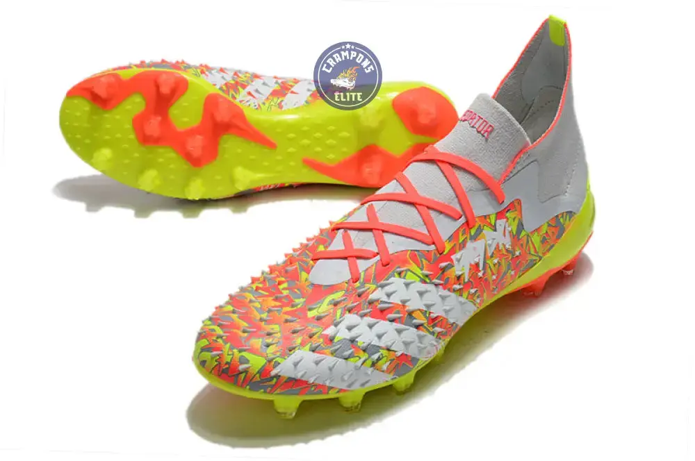 Predator Freak Lacets FG Numbers Up - Gris/Blanc/Jaune - Image 2